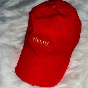 Unisex Red Vintage Henny Cap